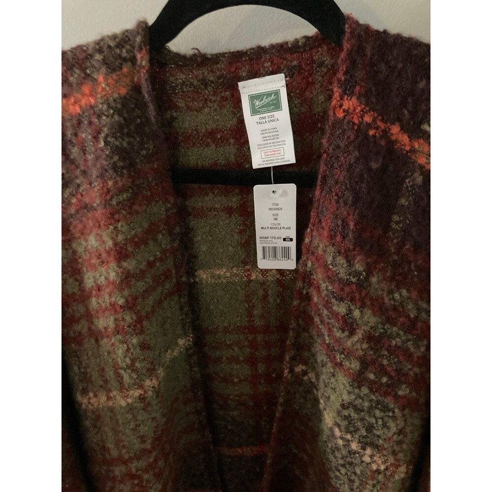 Woolrich Cozy Blanket Wrap Poncho Multi Boucle Plaid NWT - Picture 3 of 7